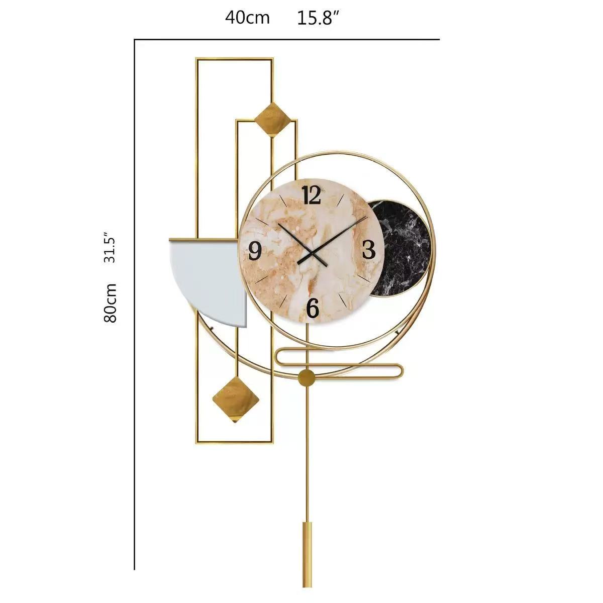 Luxury Decorative Wall Clock – Modern Minimalist Wall Hanging Clock (80×40cm)