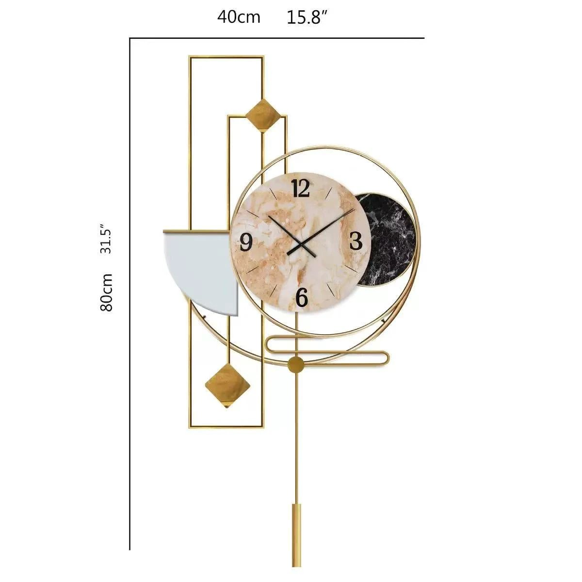 Luxury Decorative Wall Clock – Modern Minimalist Wall Hanging Clock (80×40cm) wall clocks Wall Clocks