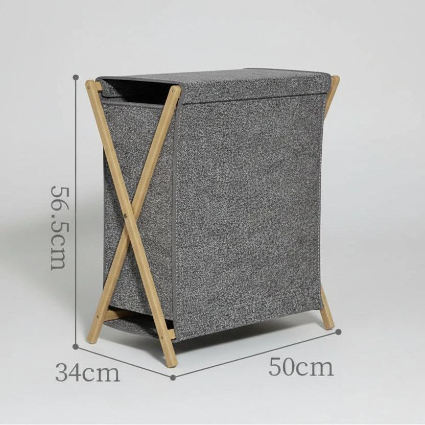 Foldable Laundry Hamper with Cover Lid - Large Capacity with Bamboo Stand Home & Garden Laundry Baskets