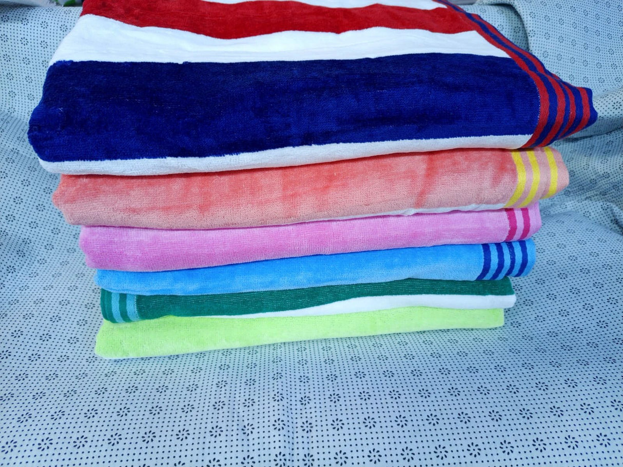100% Cotton Stripped Beach Towels and Pool Towels Home & Living Beach Towels