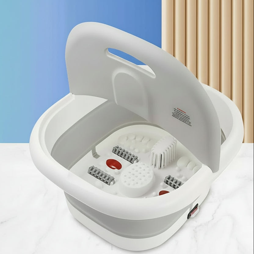 High Quality Portable Silicon Folding Electric Foot Bath Foot Massage Machine - Grey