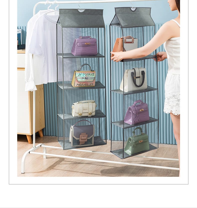 Layer Bag Organizer - Wardrobe Storage Bag for Handbags and Tote Bags