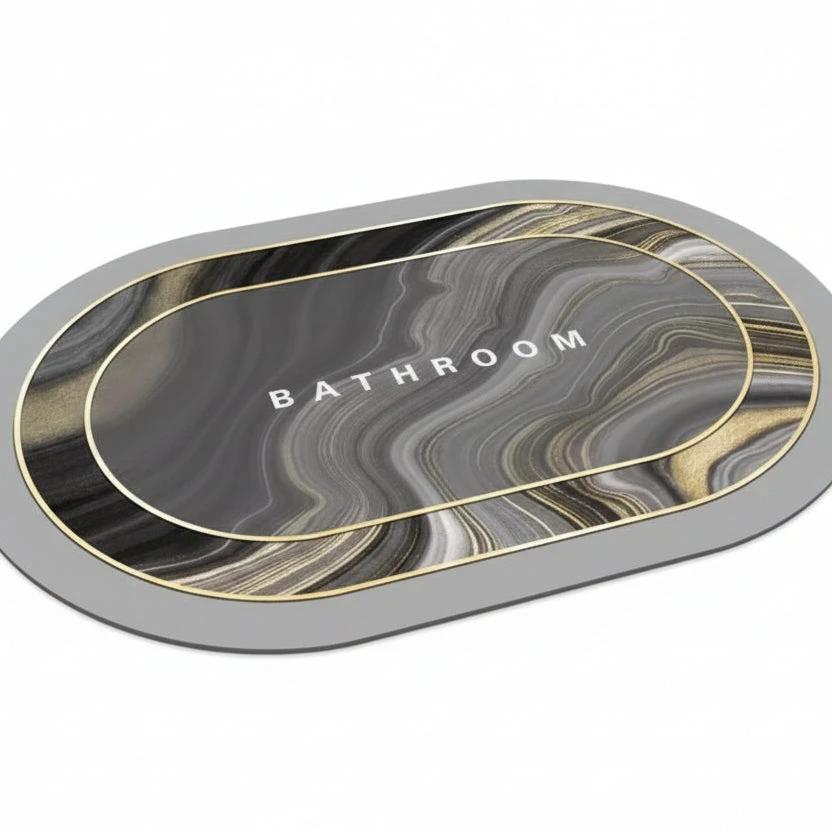 Super Absorbent Non-Slip Oval Bathroom Mat 48x78cm Large Rubber Backed Bath Rug Home & Garden Bath Mats & Rugs