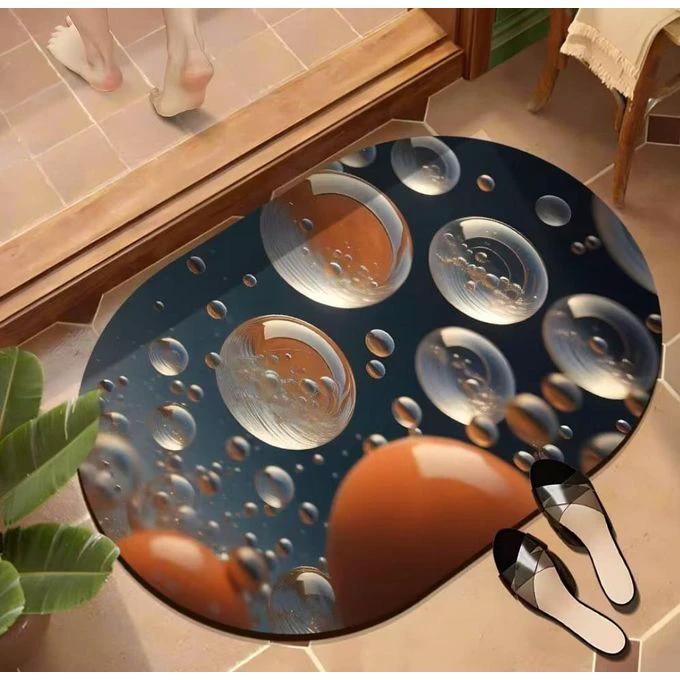 Super Absorbent Non-Slip Oval Bathroom Mat 48x78cm Large Rubber Backed Bath Rug Home & Garden Bath Mats & Rugs