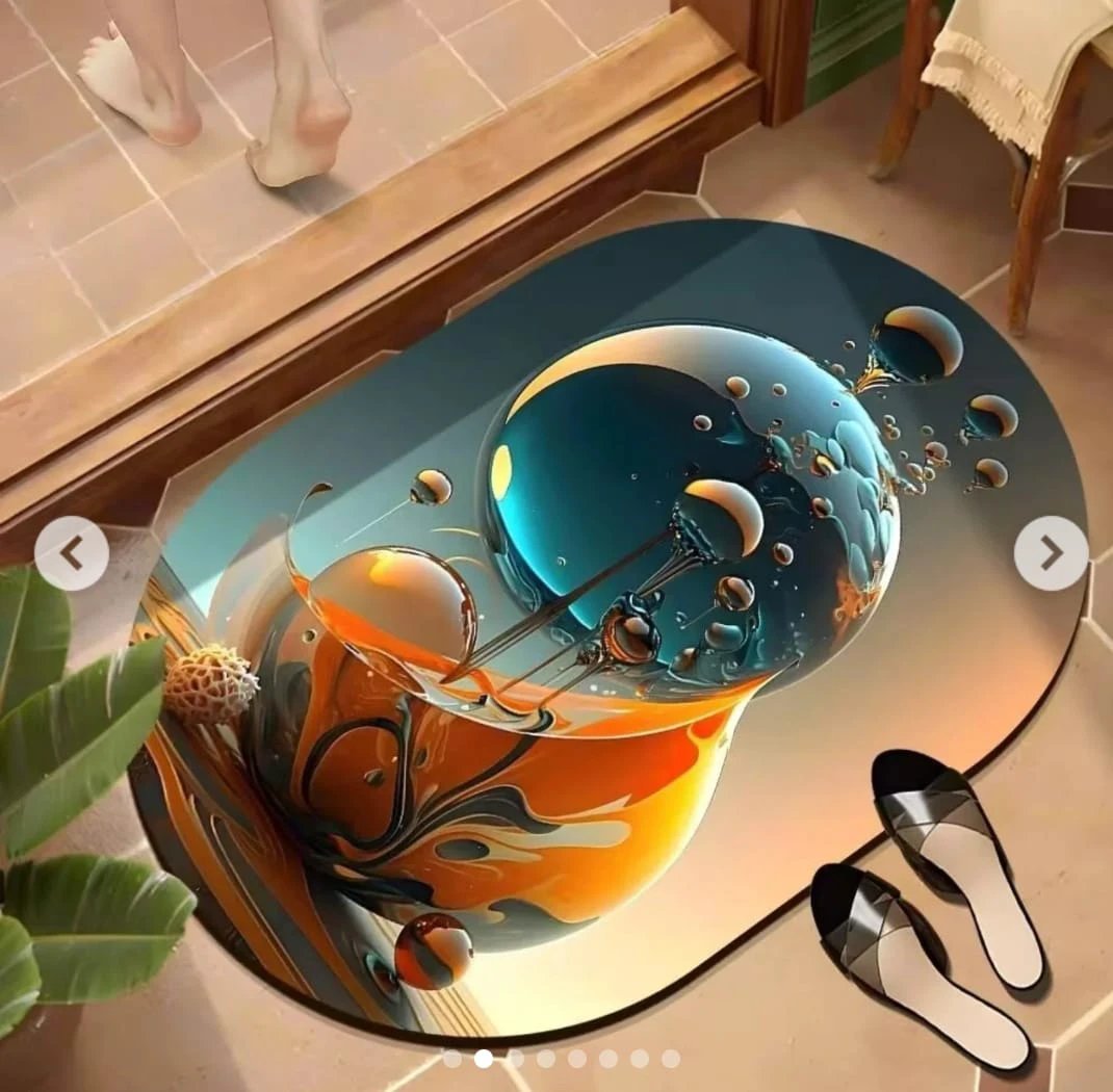 Super Absorbent Non-Slip Oval Bathroom Mat 48x78cm Large Rubber Backed Bath Rug Home & Garden Bath Mats & Rugs