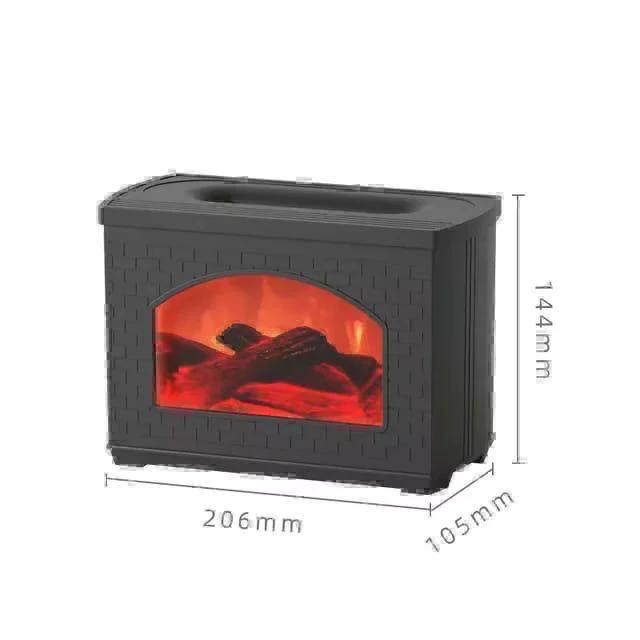 3D Fireplace Aromatherapy Cool Mist Humidifier 270ml Diffuser LED Flame Effect White Grey Home & Garden Humidifiers