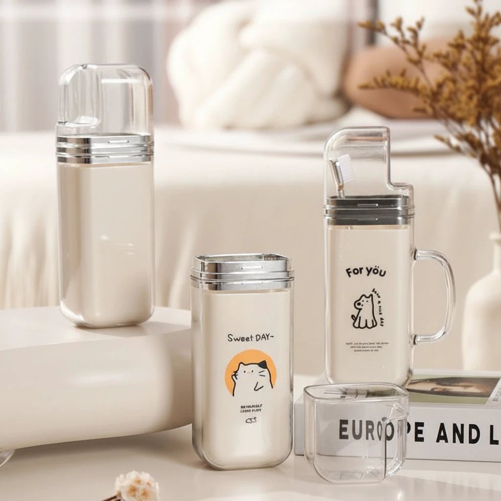 EasyCap Portable Travel Toothbrush Case & Mouthwash Cup Health & Beauty Toothbrush Covers