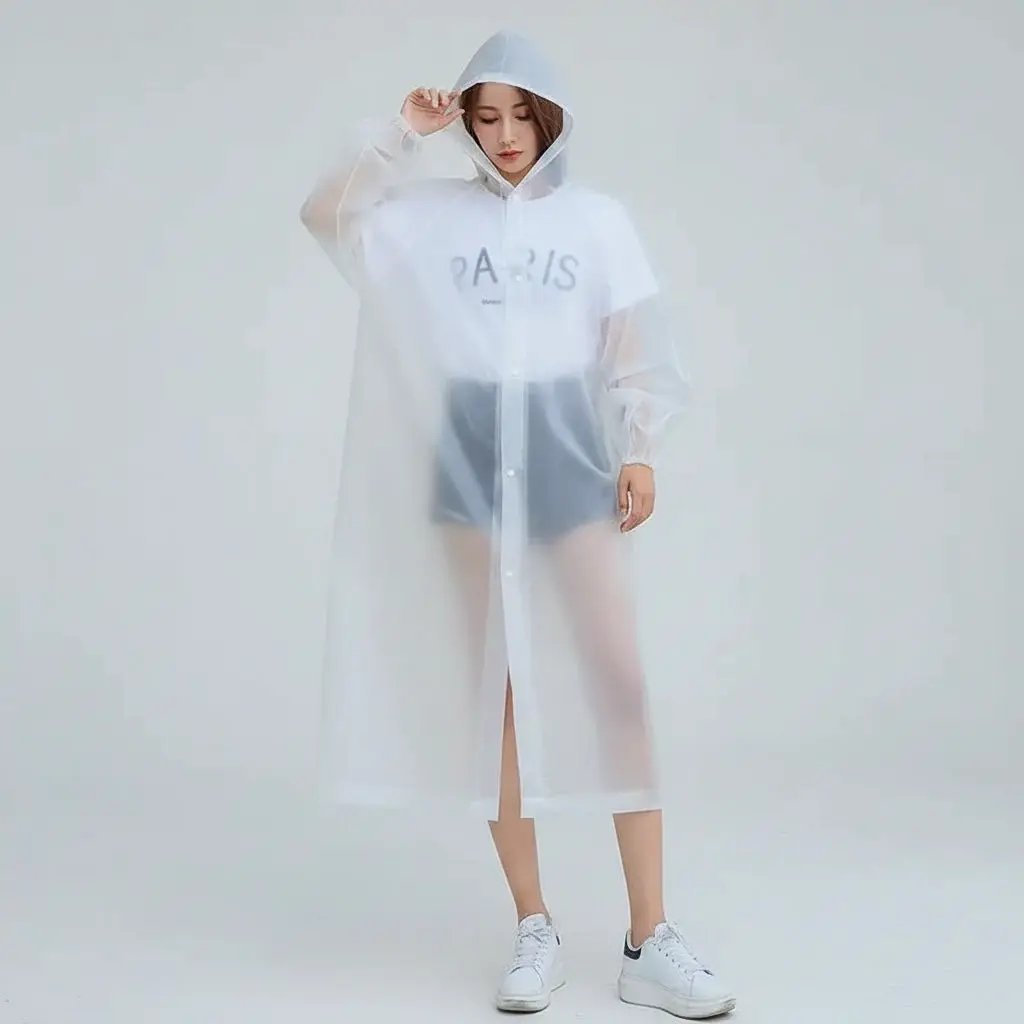 Adult Unisex Hooded Waterproof Poncho Raincoat Apparel & Outerwear Rain Coats