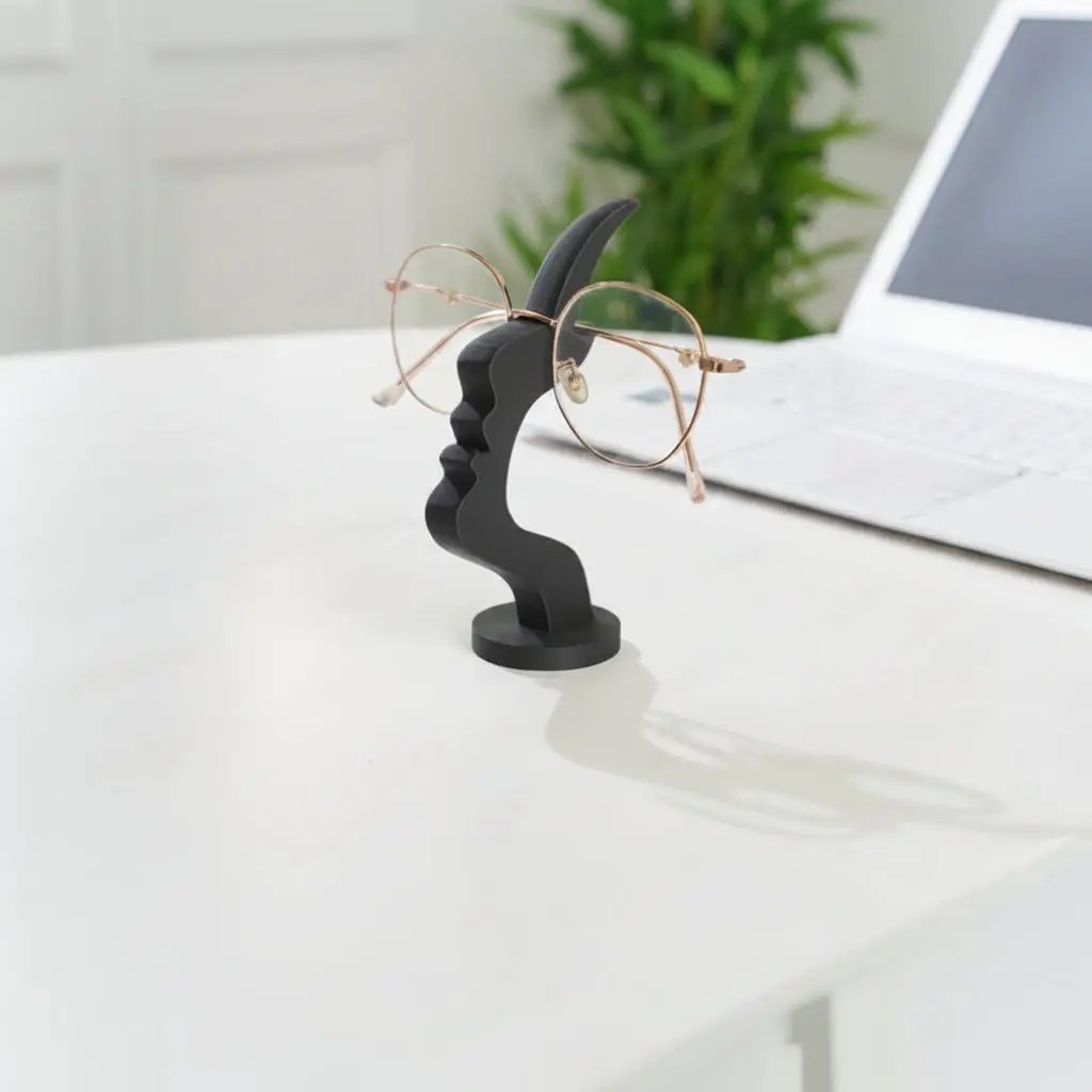 Human Face Eyeglass Stand – Bar Shape Glasses Holder Home Decor Eyewear Cases & Holders
