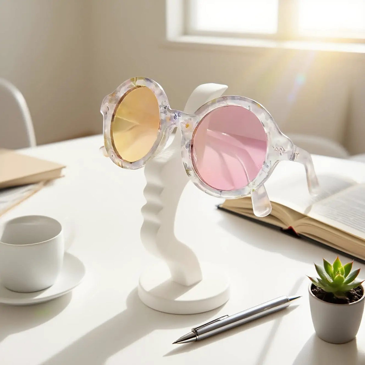 Human Face Eyeglass Stand – Bar Shape Glasses Holder Home Decor Eyewear Cases & Holders