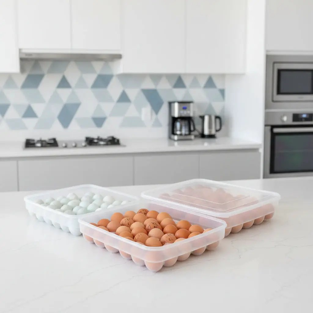Egg Tray Storage Container with Lid – 34pc Kitchen Storage Food Container Covers