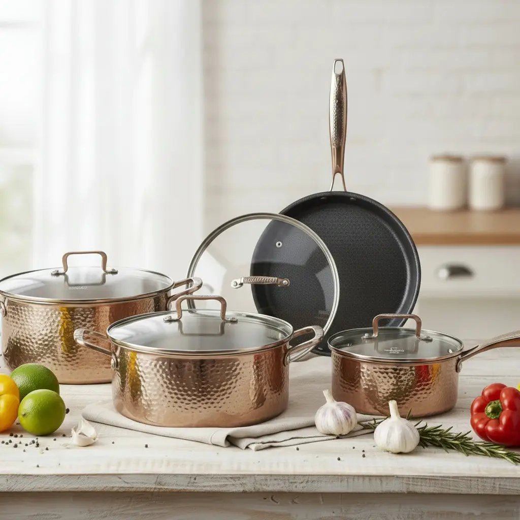 VK 99 Golden 8PCS Stainless Steel Cookware Set Cookware Cookware Sets