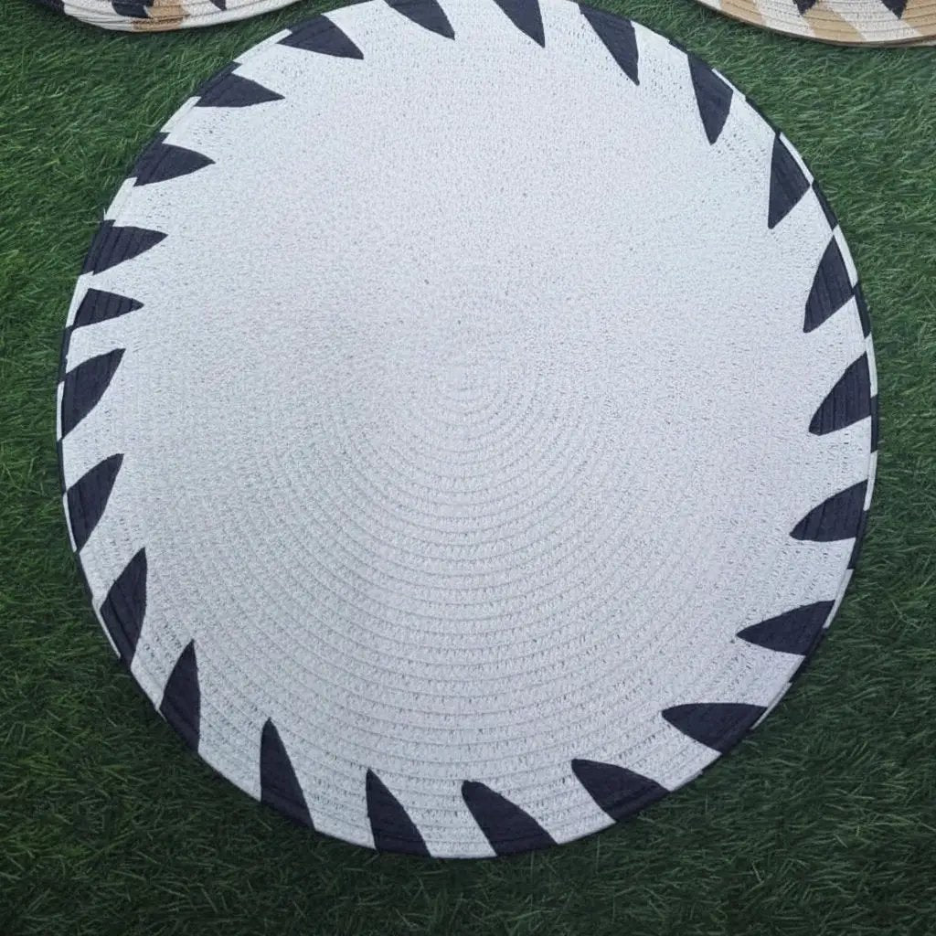 Round Braided Table Mats – Set of 6, 38cm Table Decor Placemats
