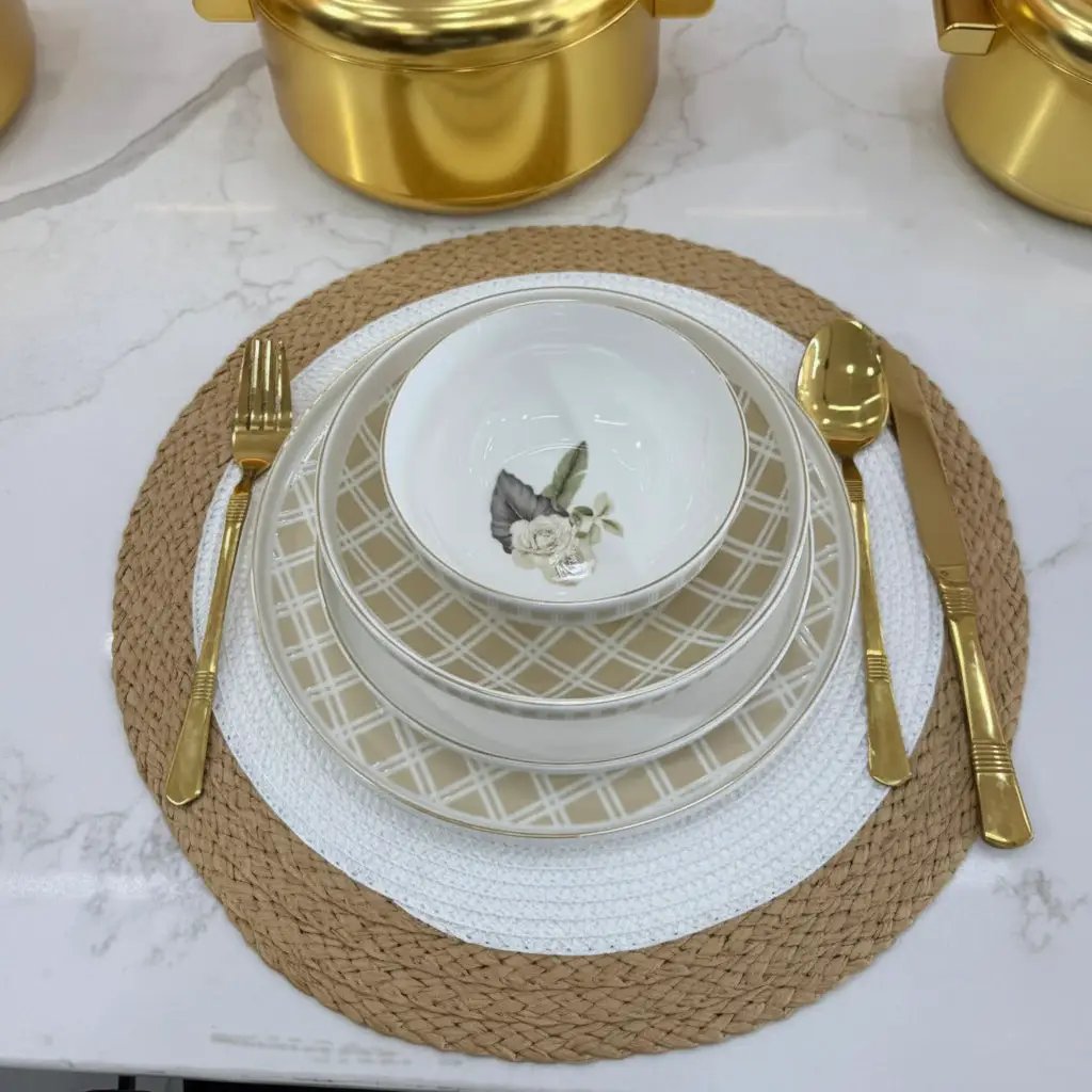 Round Braided Table Mats – Set of 6, 38cm Table Decor Placemats