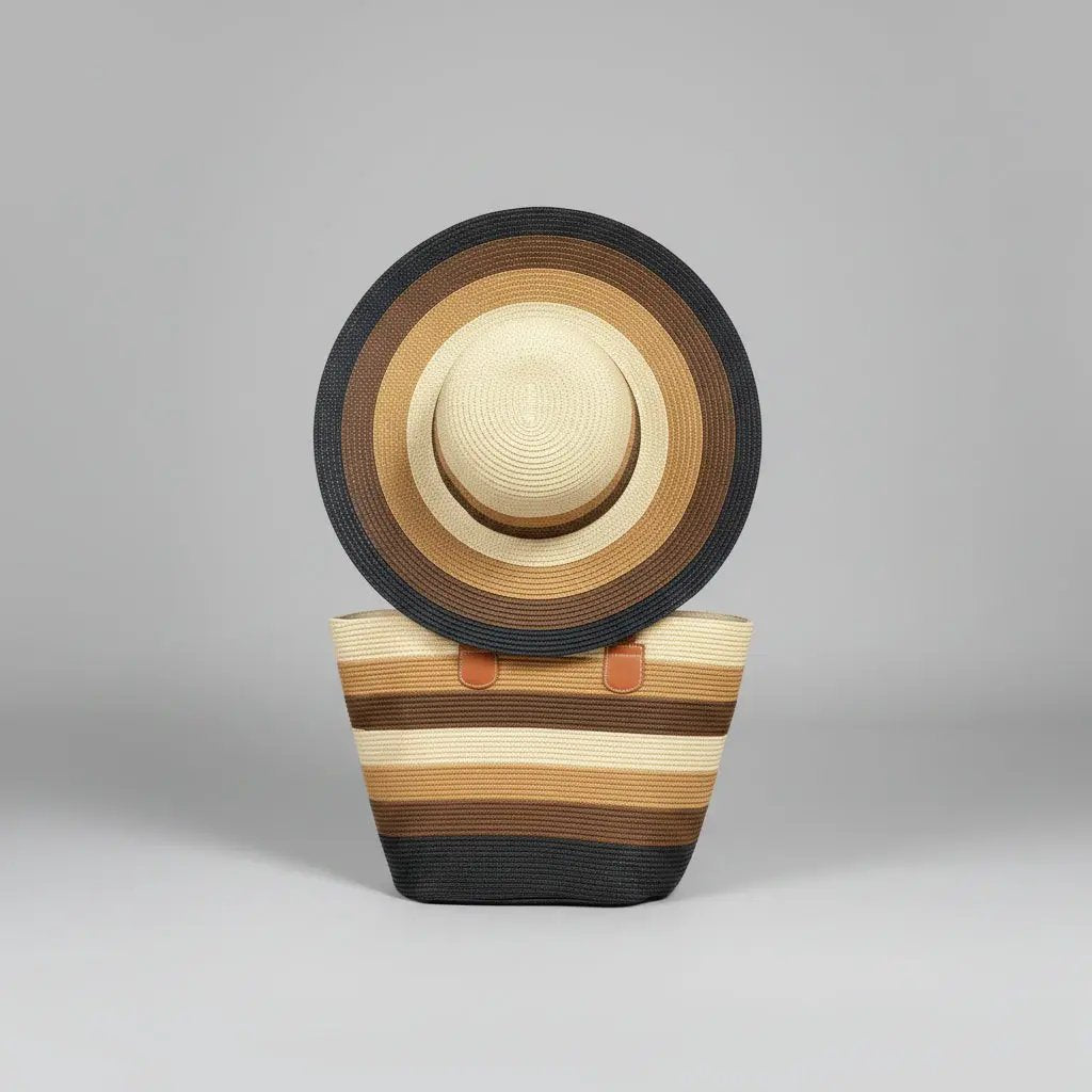 Straw Bag & Hat Set Bags & Accessories Beach Bags
