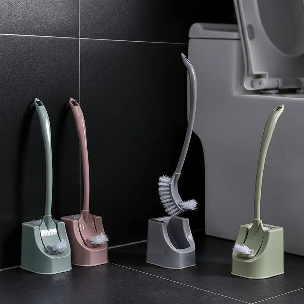 Long Handle Toilet Brush Set with Base Bathroom Toilet Brush & Holder Sets