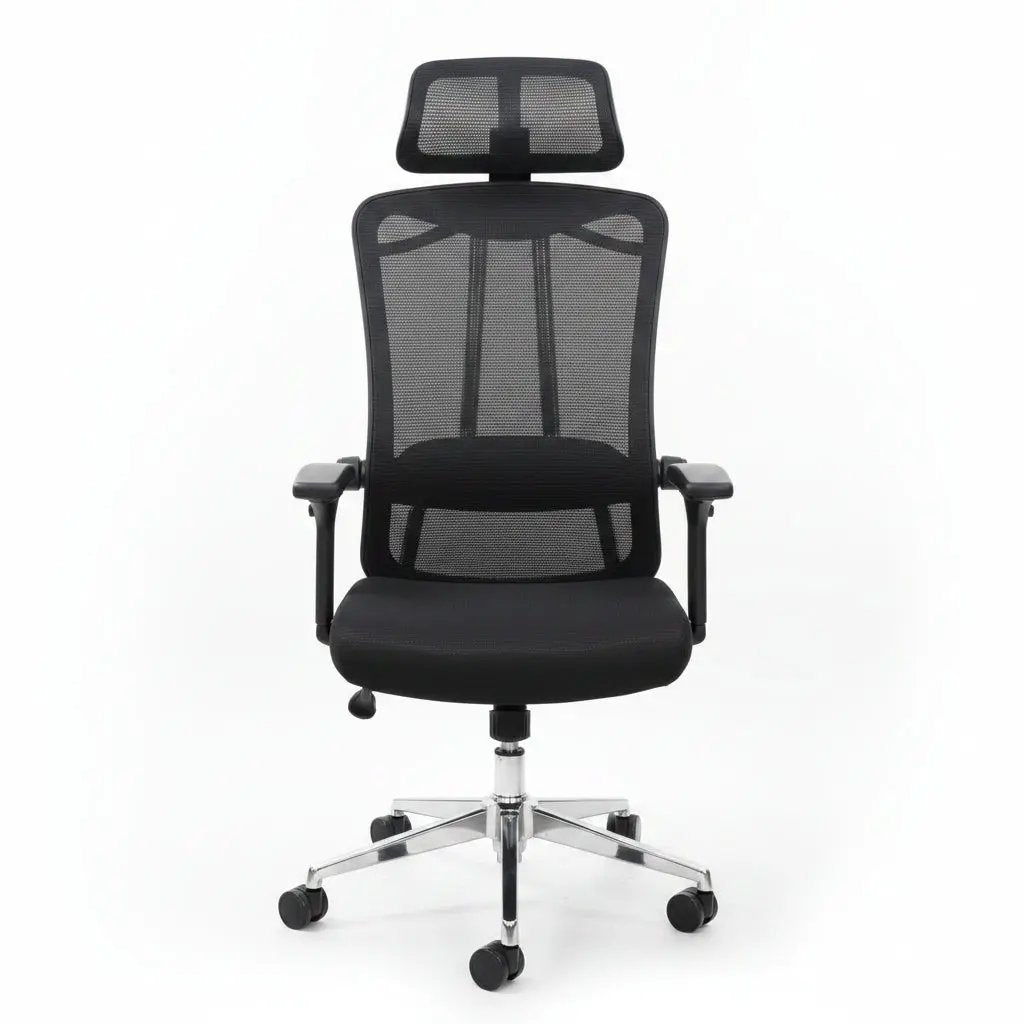 High-Back Mesh Office Chair with Headrest & Chrome Frame Office Chair Office Chairs