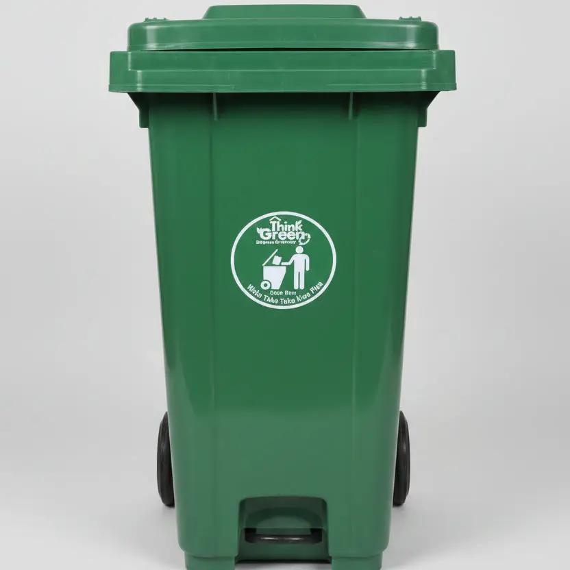Heavy-Duty Mobile Plastic Waste Bin 240L Cleaning Equipment Trash Cans