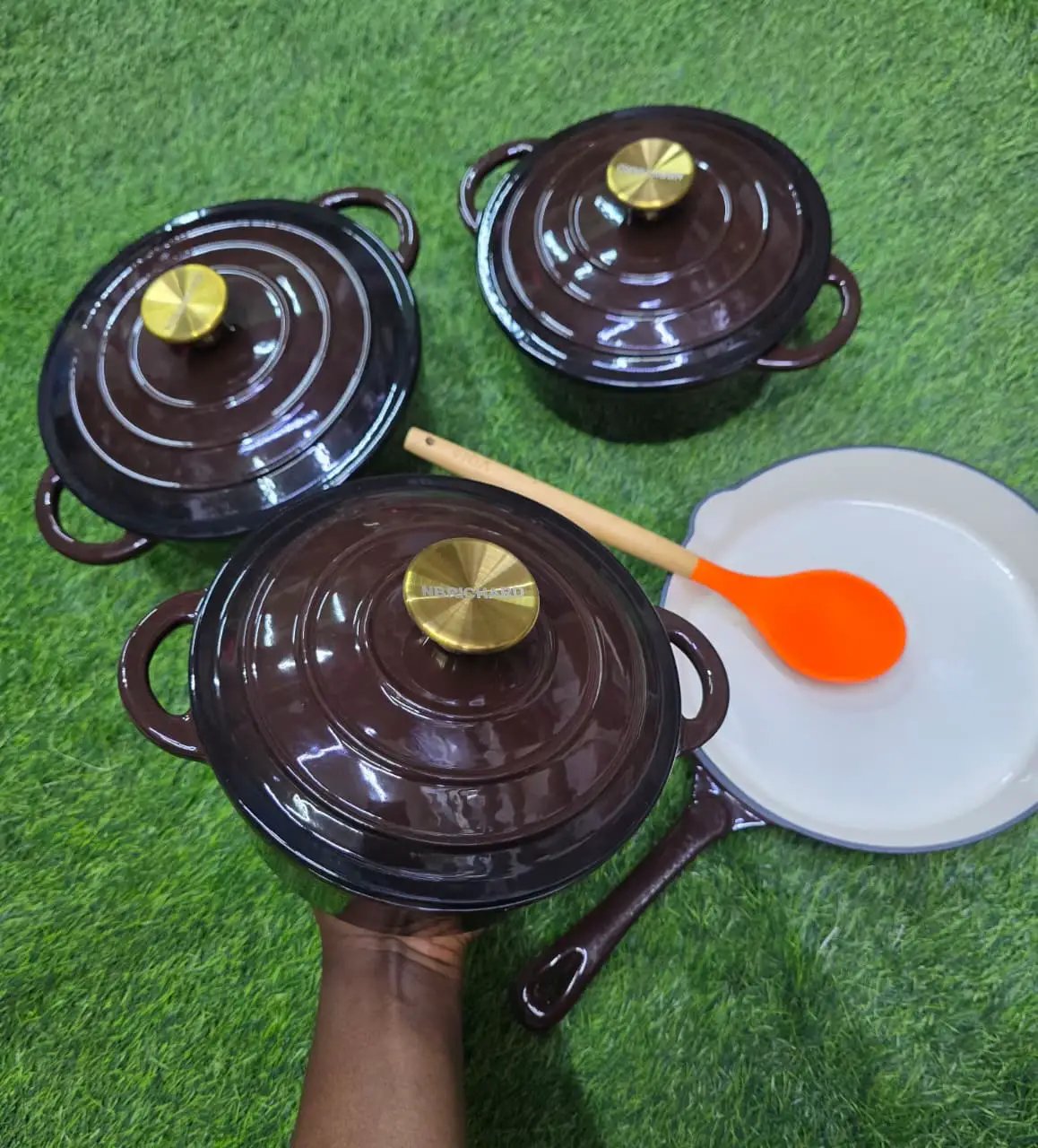 7pcs Enamel Cast Iron Cooking Pot Set Cookware Cookware Sets