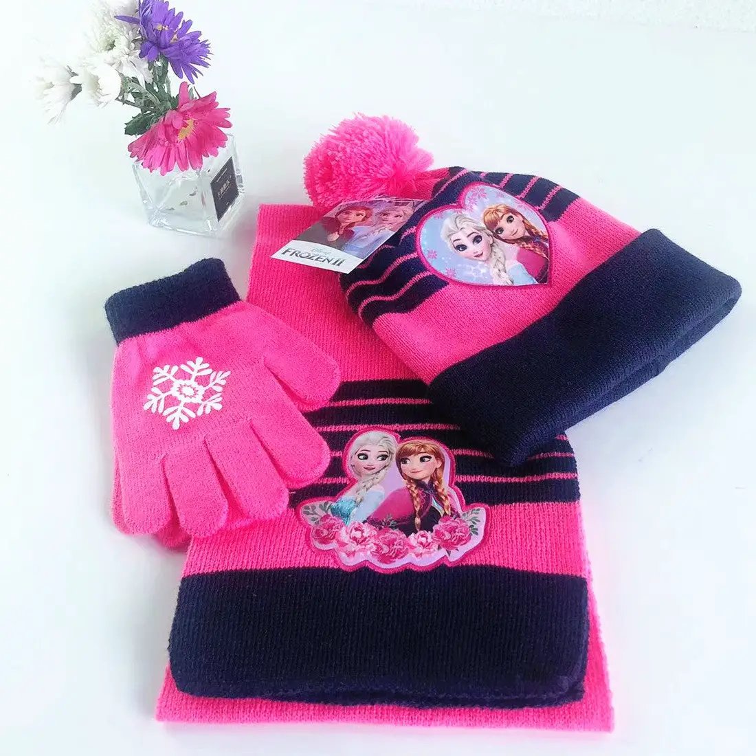 Kids Cartoon Princess Winter Set Baby & Kids Baby & Children's Hats