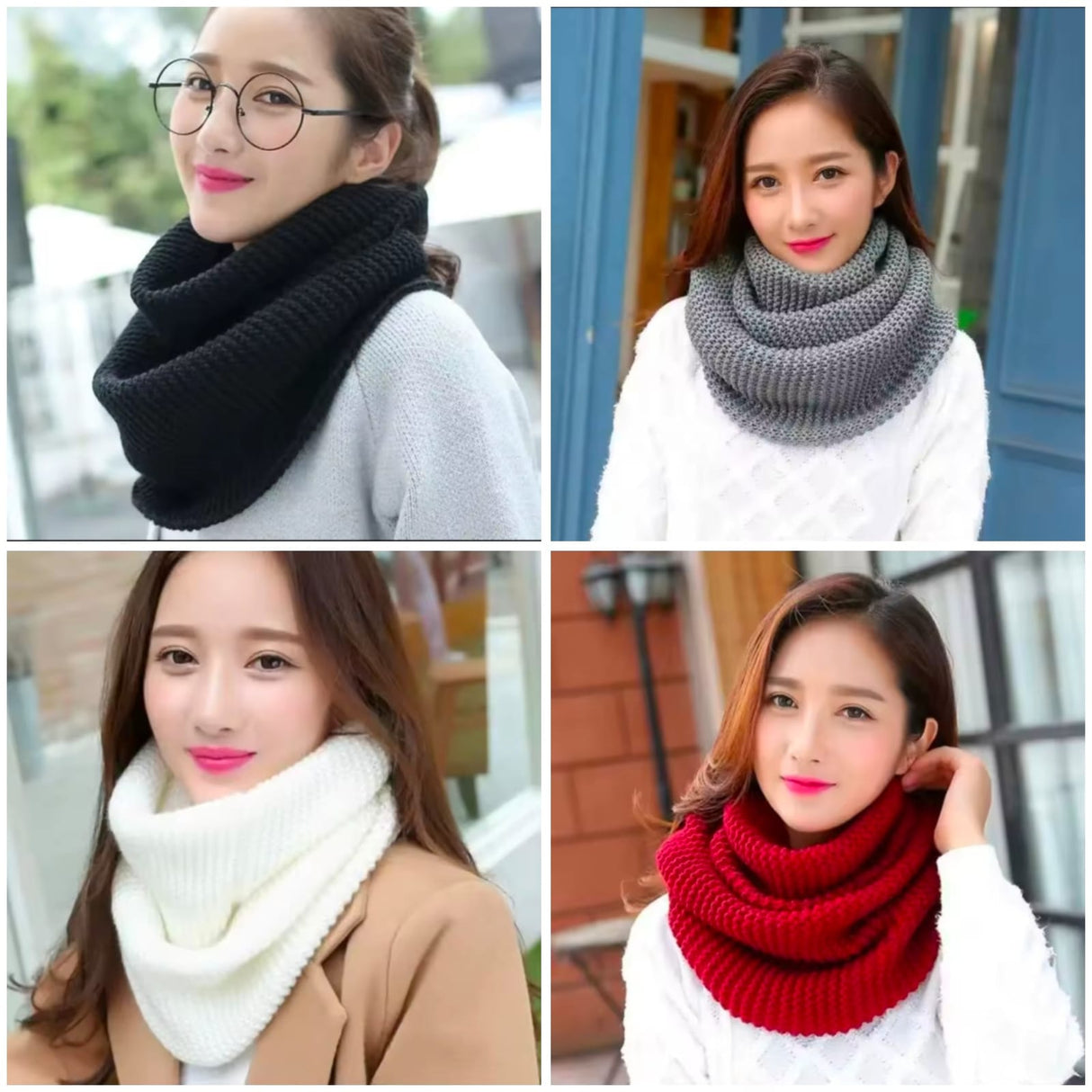Warm Knitted Infinity Scarf Fashion Accessories Scarves & Shawls
