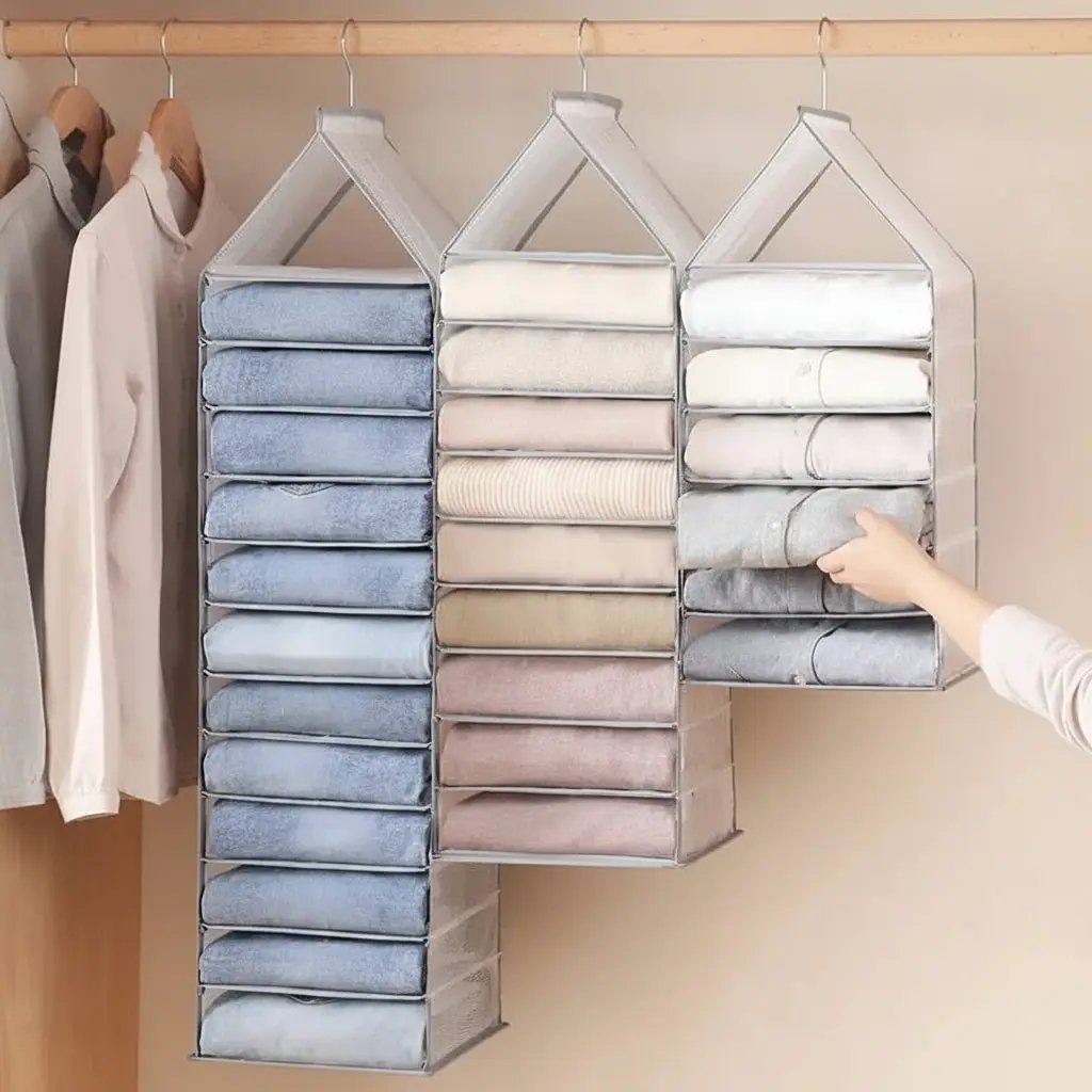 Foldable Hanging Closet Organizer Bag Home Storage & Organization Closet Organizers