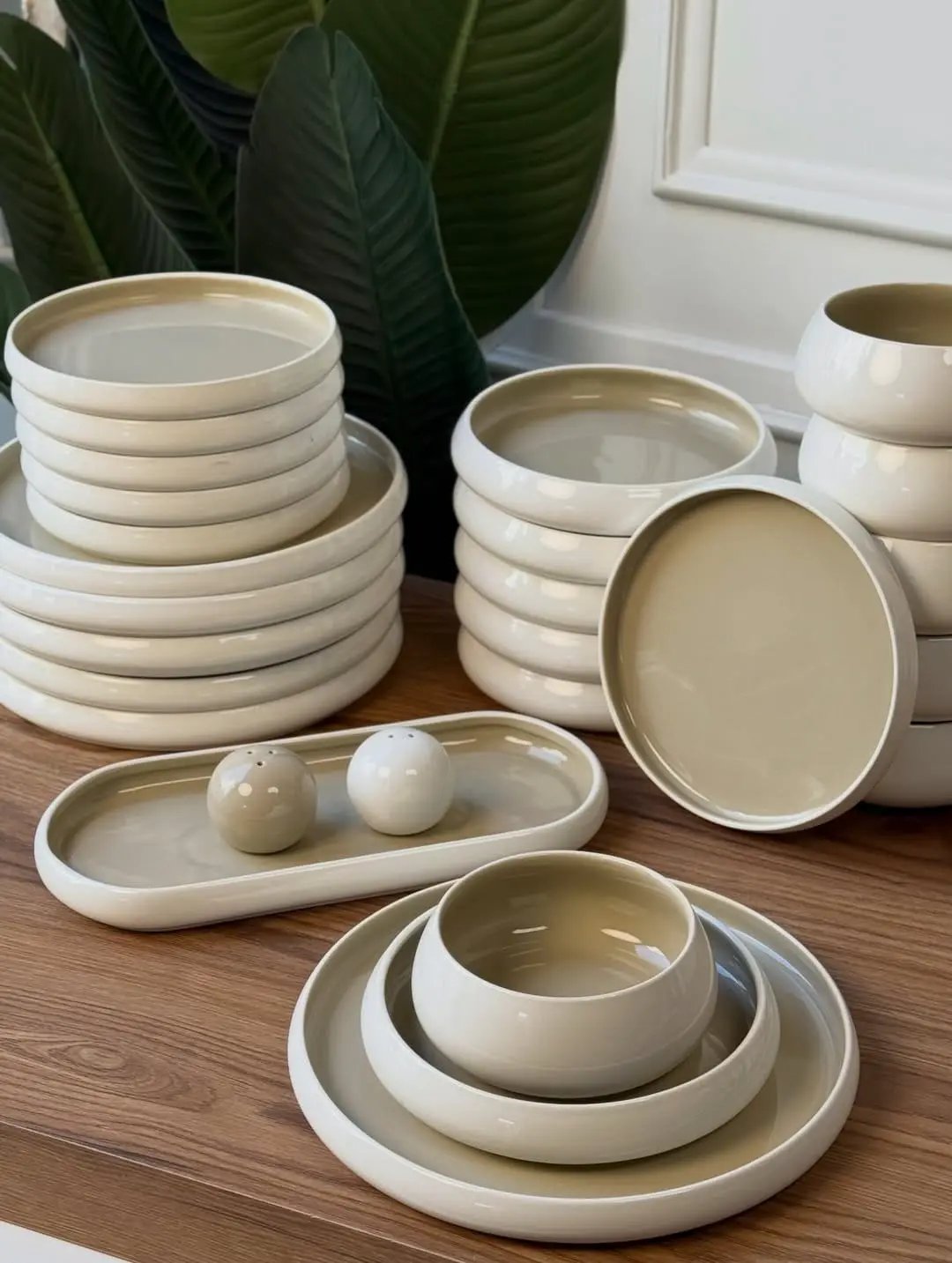 Dinner Set For Six 27 Piece Elegant European double glazed Porcelain Dinner set Kitchen & Dining Dinnerware Sets