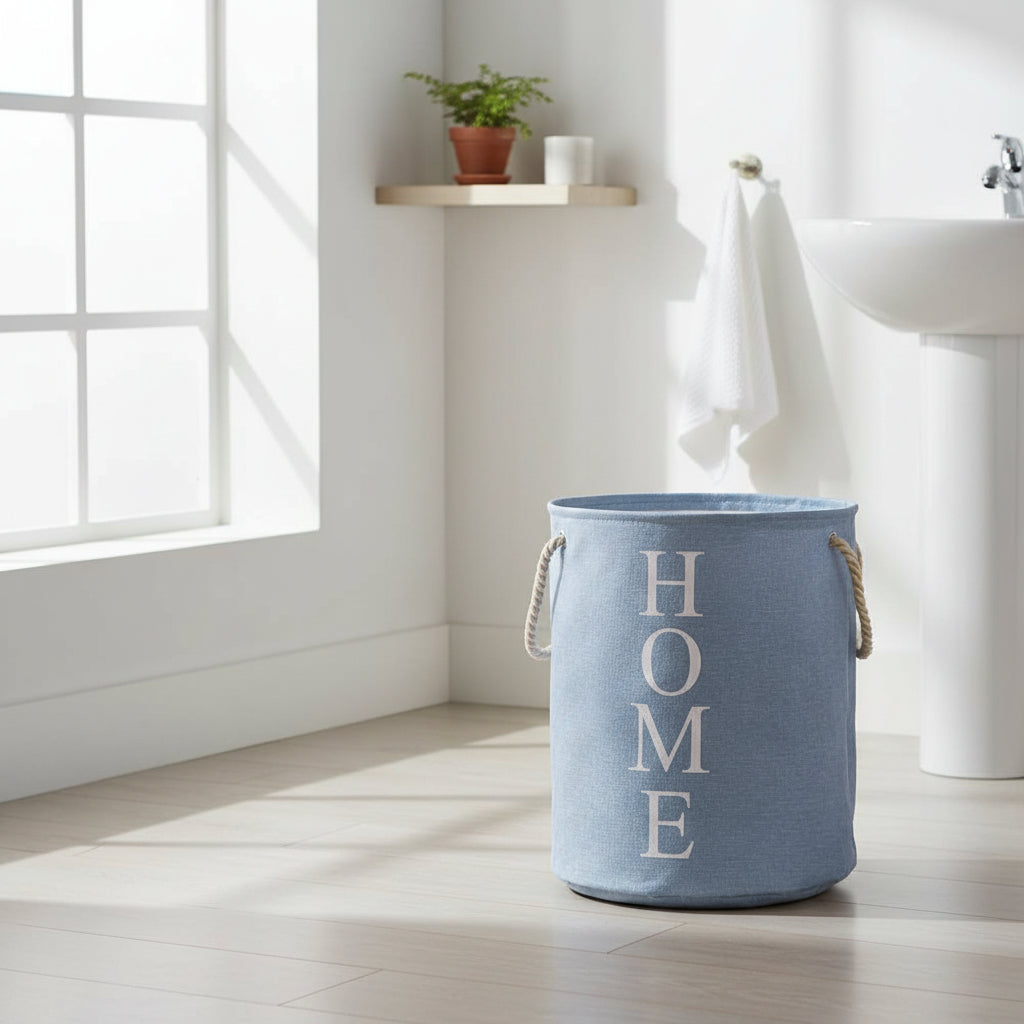 Round Cotton Linen Laundry Basket Home Storage Laundry Baskets