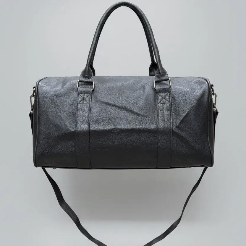 Leather-Look Duffle Bag with Shoe Compartment Outdoor & Sports Gym Duffel Bags