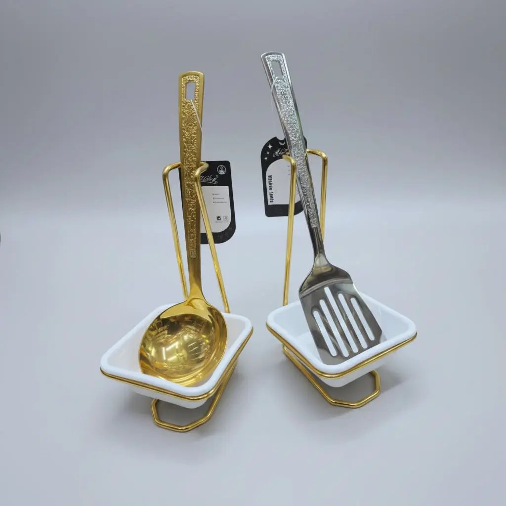 Stainless Steel Upright Soup Ladle & Spoon Rest Holder Kitchen & Dining Spoon Rests