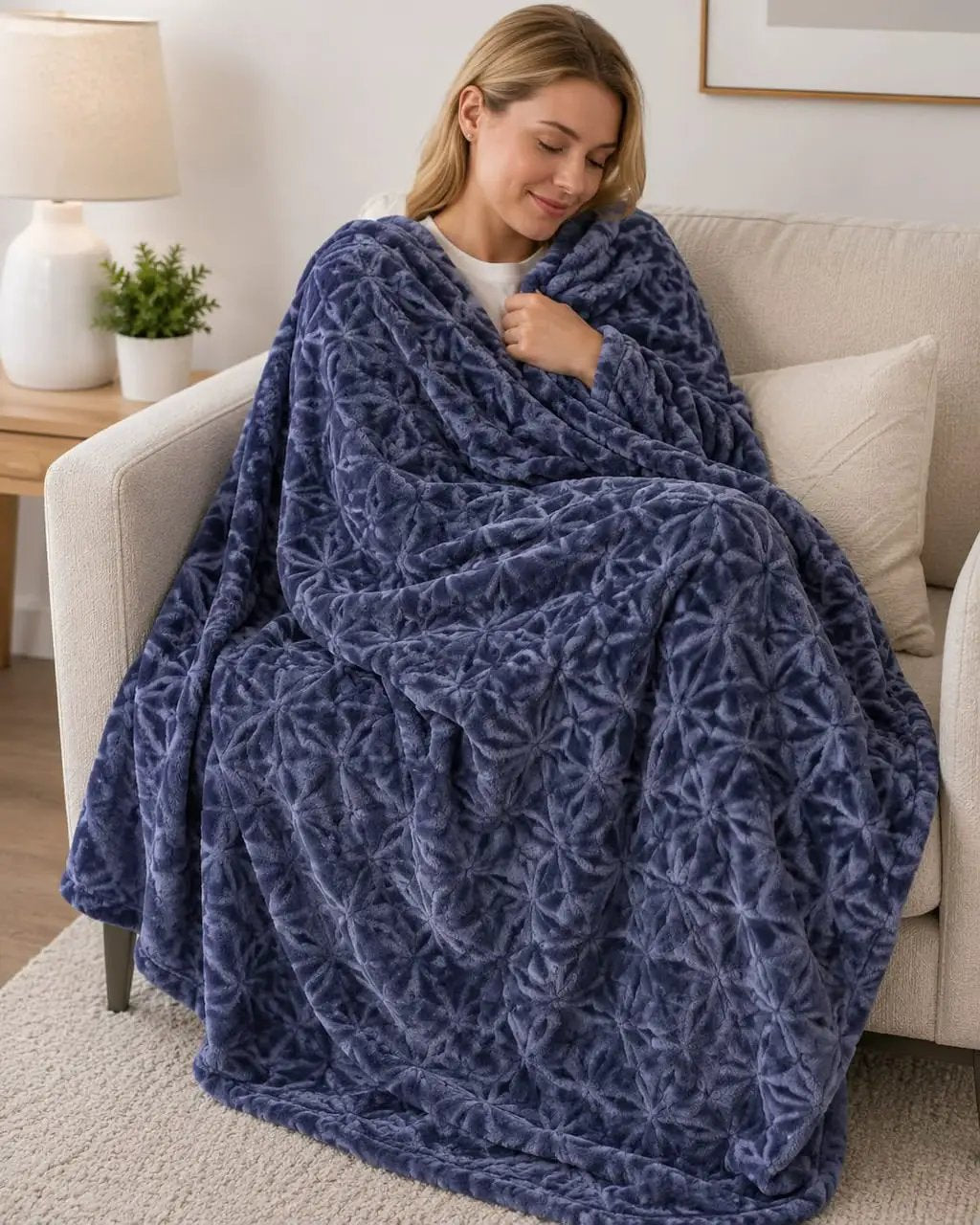 Luxury Textured Fleece Blanket 200x230cm Home & Living Throw Blankets