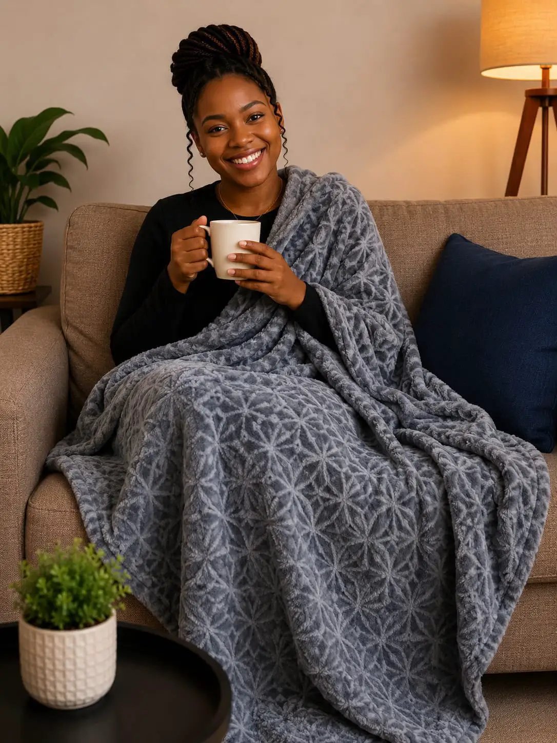Luxury Textured Fleece Blanket 200x230cm Home & Living Throw Blankets