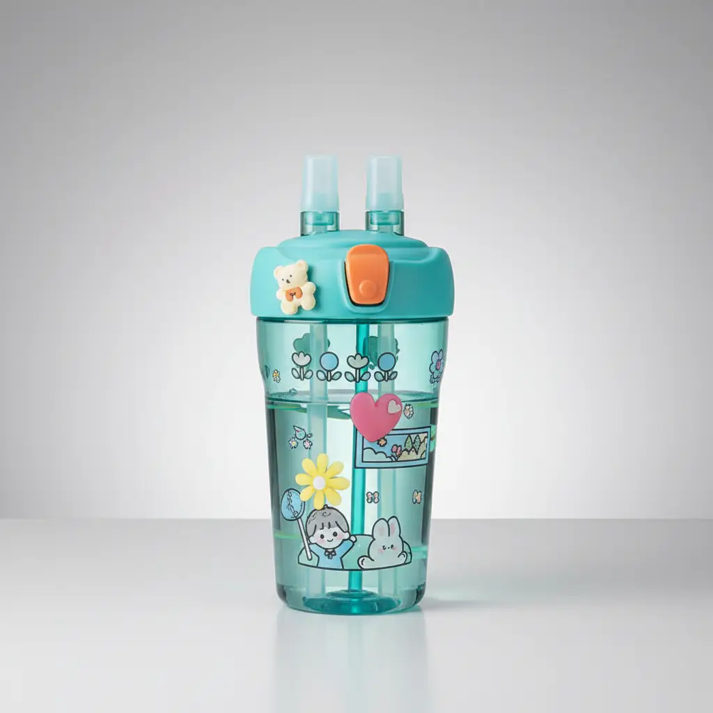 Cartoon Themed Partitioned Water Bottle Kids & Travel Water Bottles