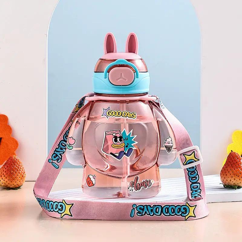 Kids Water Bottle with Straw & Strap Kids & Travel Water Bottles