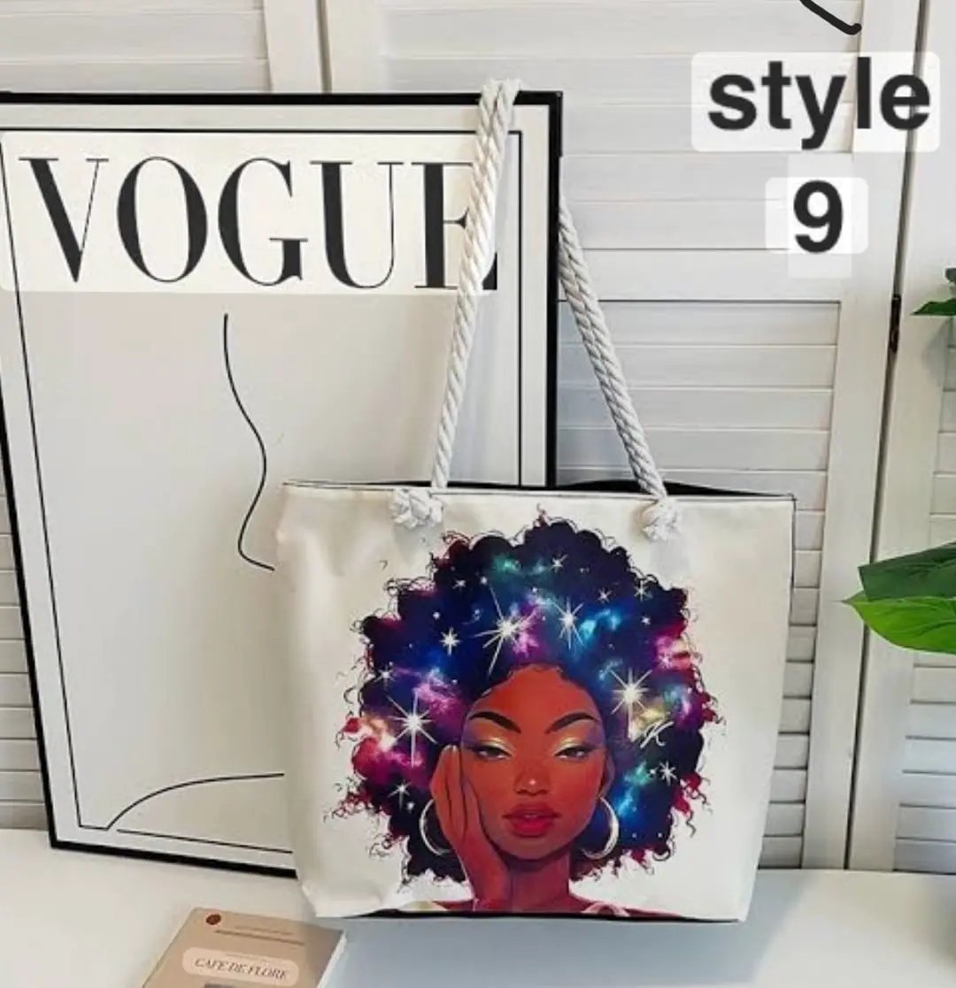 African Women's Retro Canvas Bag Bags & Accessories Shopping Totes