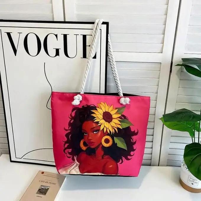 African Women's Retro Canvas Bag Bags & Accessories Shopping Totes