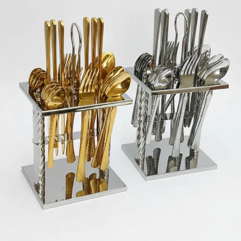 25-Piece Astrid Glister Cutlery Set with Stand Kitchen & Storage Flatware Sets