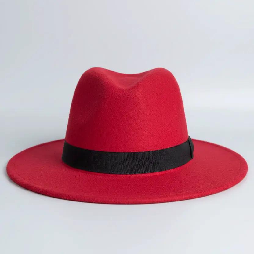 Wide Brim Fedora Hat with Gold Band Fashion Accessories Fedoras