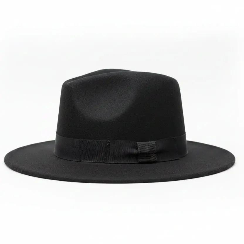 Wide Brim Fedora Hat with Gold Band Fashion Accessories Fedoras