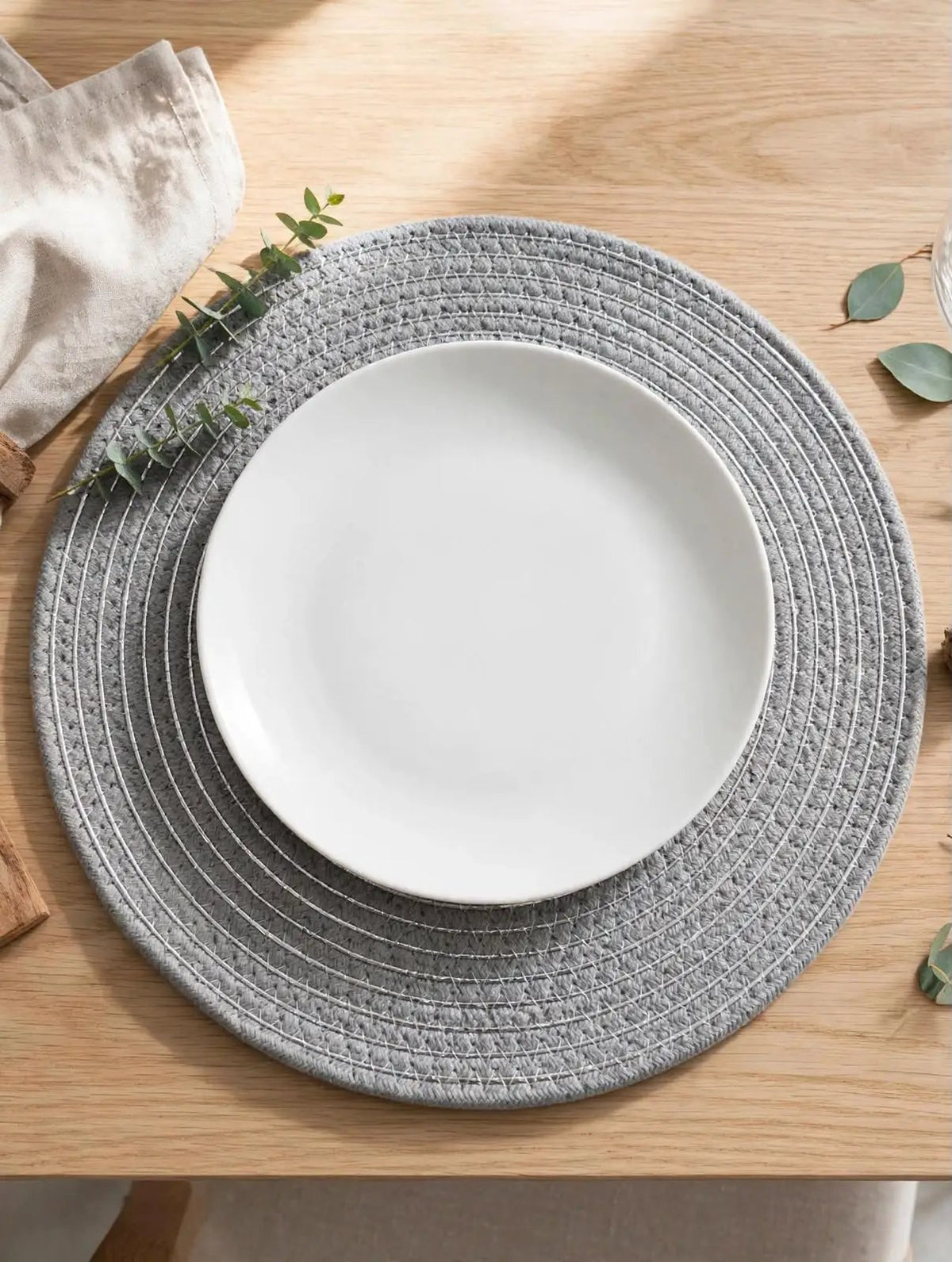 Spiral Woven Cotton Rope Placemats 38cm Set of 6 Kitchen & Dining Placemats