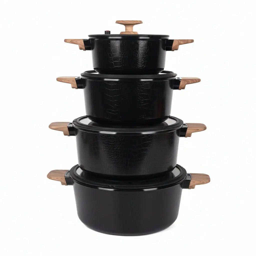 MGC Crocodile Ceramic Non-Stick Pot Set 9pc Kitchenware Cookware Sets