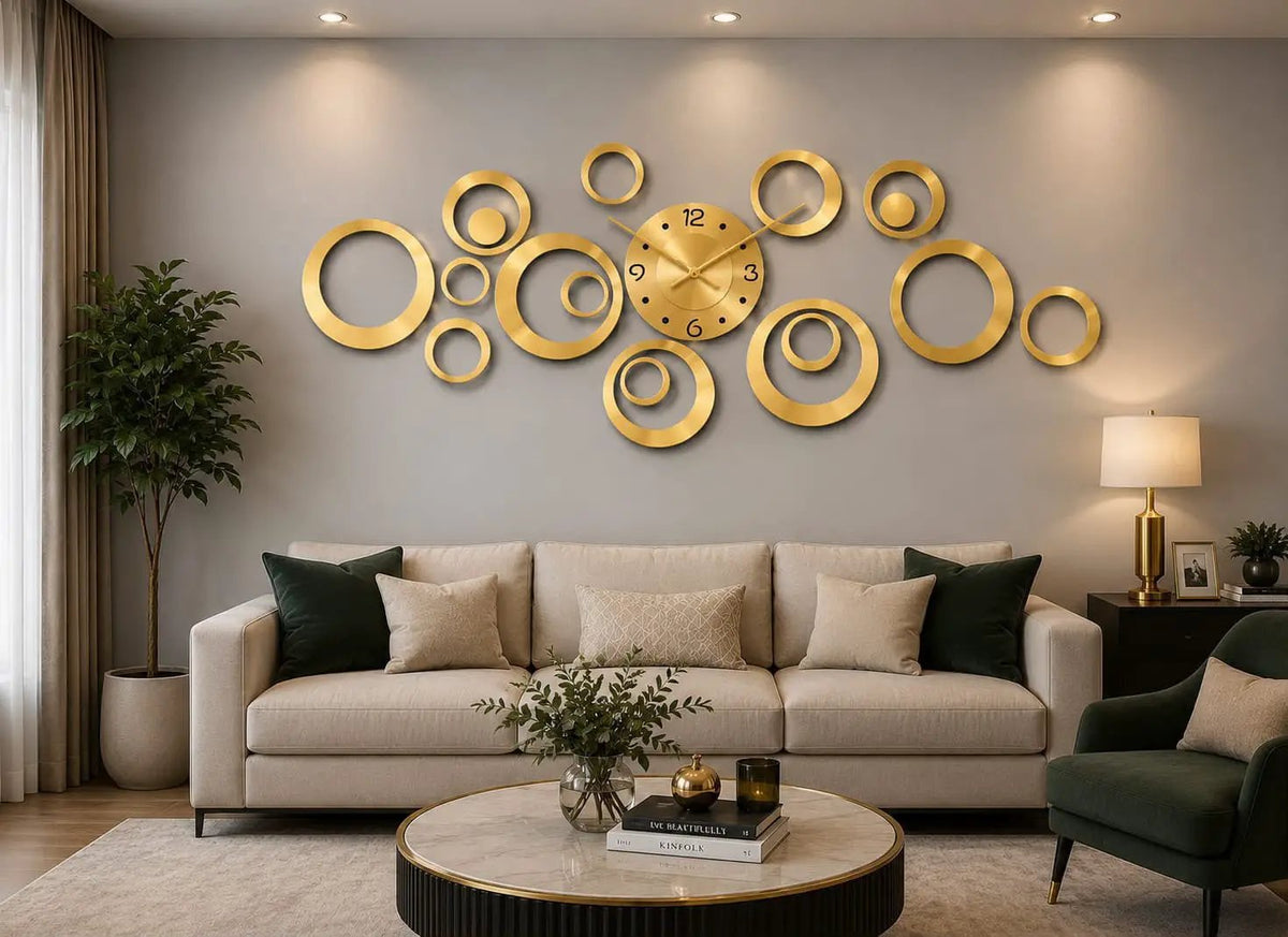 Gold Acrylic DIY Wall Clock Home Decor Wall Clocks
