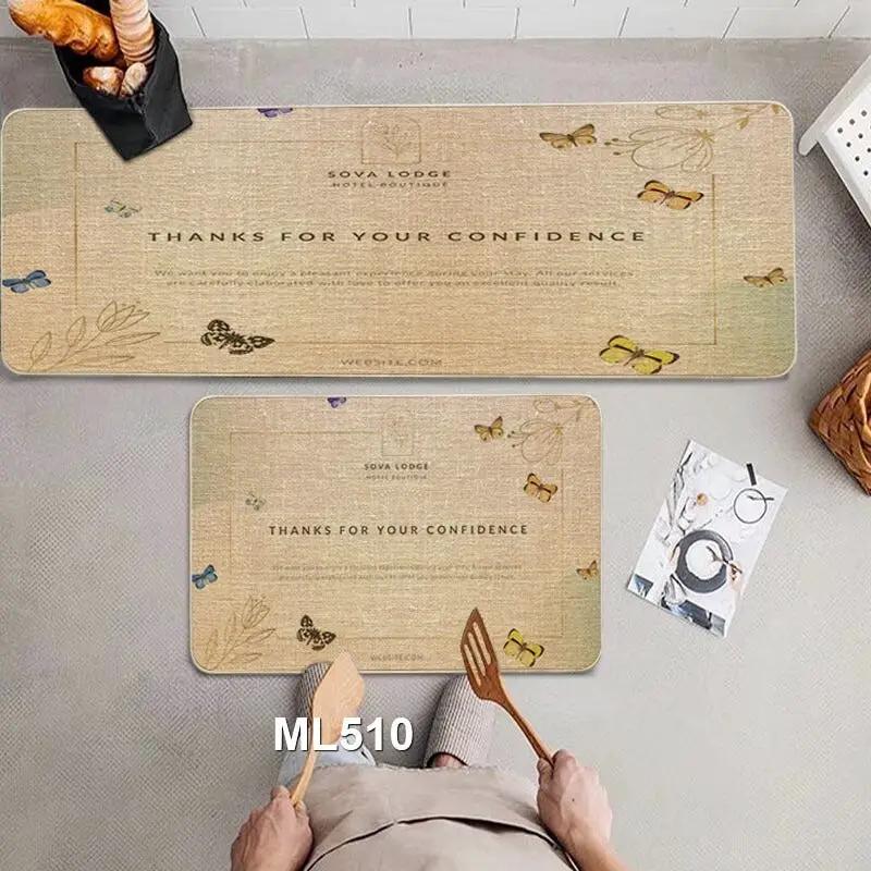 2PCS Anti-Slip Rubber Kitchen Mat Set Kitchen & Dining Rugs