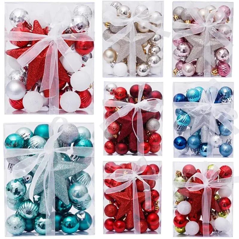 30 Christmas Ball Ornaments And Star Set Christmas Tree Ornaments Holiday Ornaments
