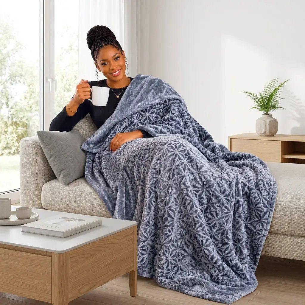 200 × 230cm Textured Fleece Blanket Fleece Blanket Throw Blankets