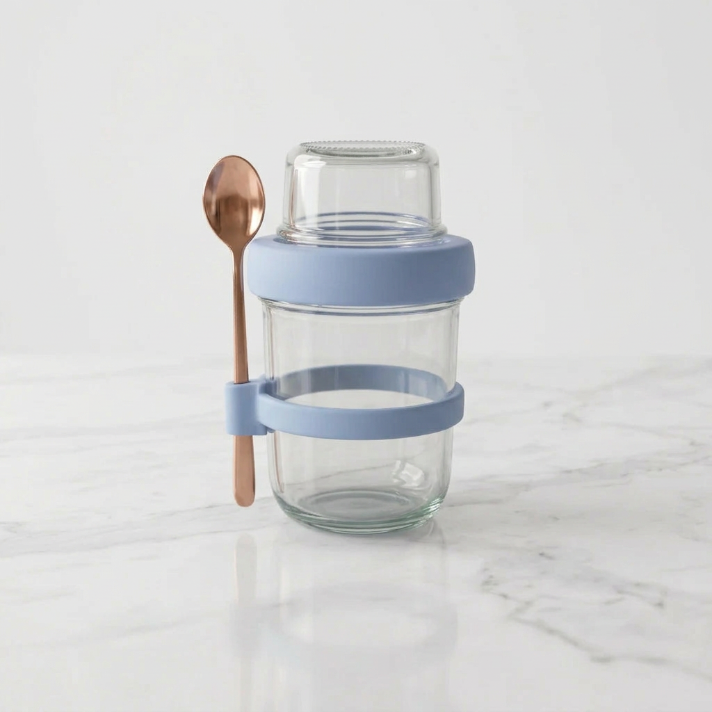 4-Piece Glass Oat Jar Set Oat Jar Set Food Storage Containers