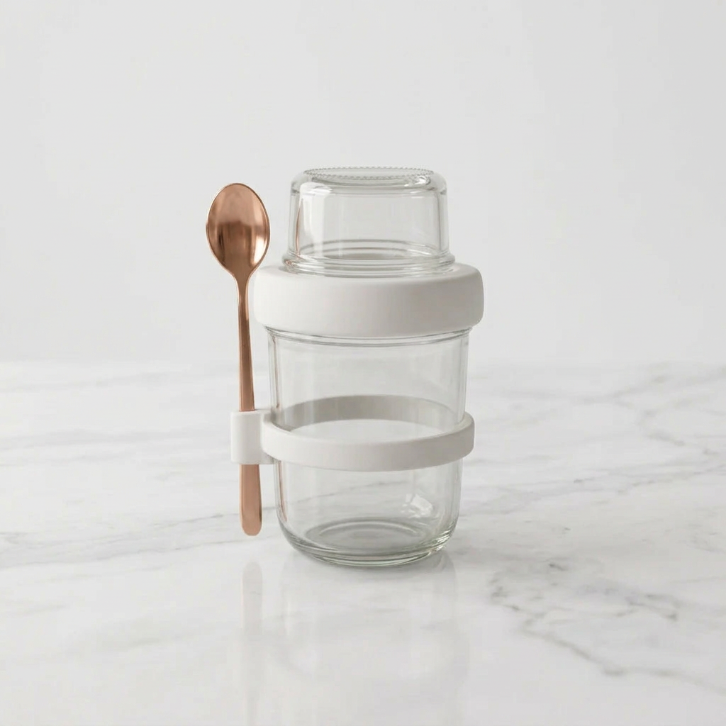 4-Piece Glass Oat Jar Set Oat Jar Set Food Storage Containers