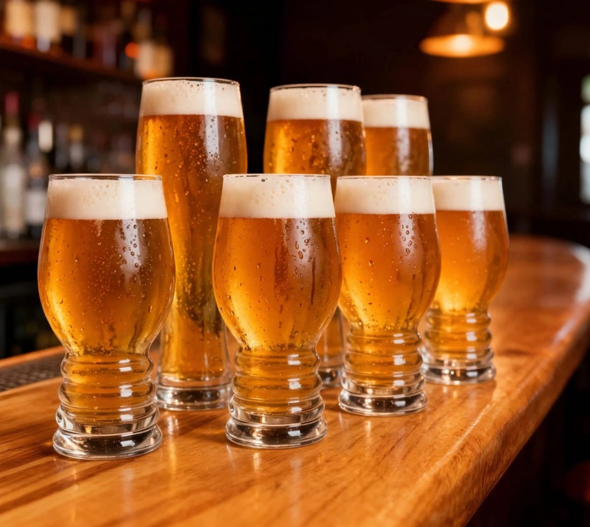 Stackable Ribbed Tulip Drinking Glasses