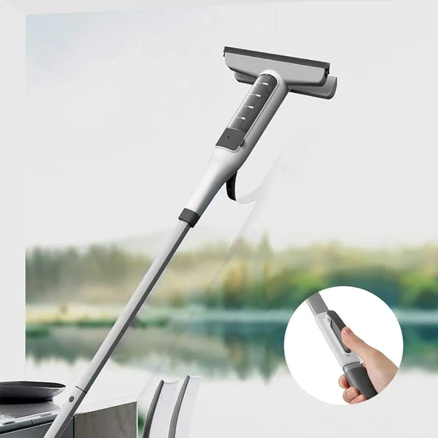 Window Cleaner with Sprayer and Squeegee Long Handle Multi Use Cleaning Tool