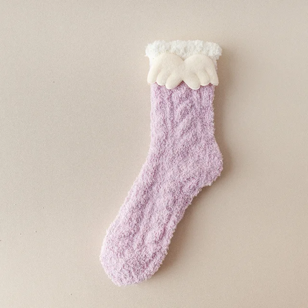 Winter Cute Fluffy Coral Fleece Sleeping Socks for Women – 2pairs